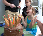 Zion and birthday cake